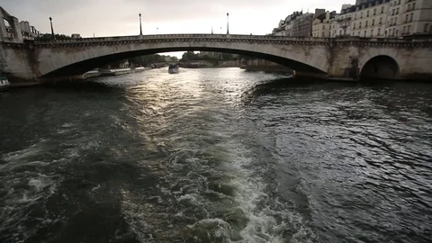 Float on a boat on the Seine in Paris. Spring in Paris. Travel to Europe Stock Footage 73024935