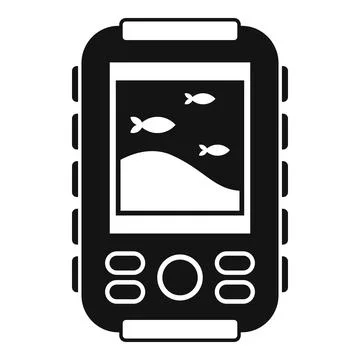 Float echo sounder icon, simple style Stock Illustration