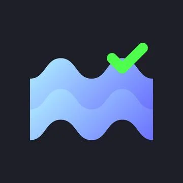 Float effect applying flat gradient fill ui icon for dark theme Illustrazione stock