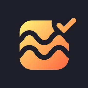 Float effect applying orange solid gradient ui icon for dark theme Stock-Illustration