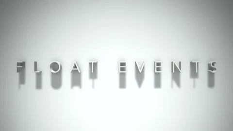 Float events 3D title animation white text on a white background Stock Footage 299419391