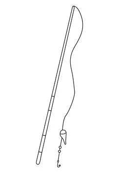 Float fishing rod doodle Stock Illustration