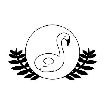 Float flemish in frame circular with leafs Stock Illustration