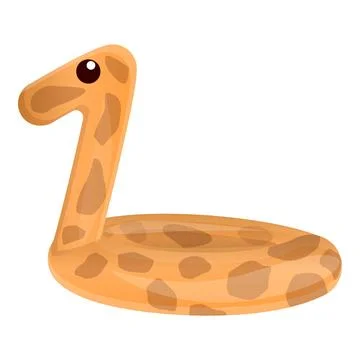 Float giraffe ring icon, cartoon style Illustrazione stock