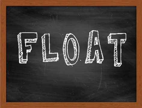 FLOAT  hand writing text on black chalkboard Stock Illustration