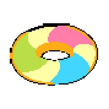 Float inflatable ring pixel art vector illustration Stock Illustration