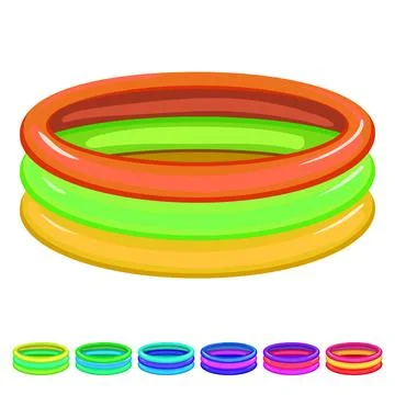 Float inflatable swimming pool cartoon vector graphic Stock Illustration