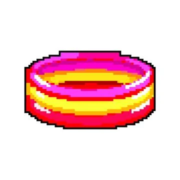 Float inflatable swimming pool game pixel art vector illustration 스톡 일러스트