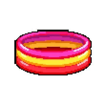 Float inflatable swimming pool pixel art vector illustration Stock Illustration