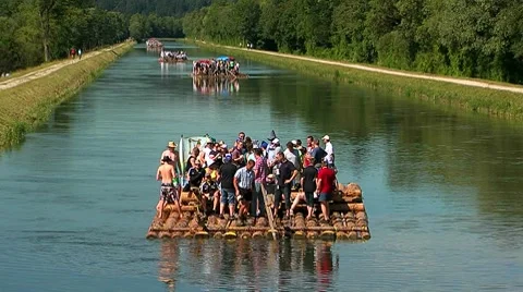 Float on isar river 01 Stock Footage 7762649