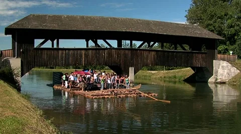 Float on isar river 02 Stock Footage 7762577