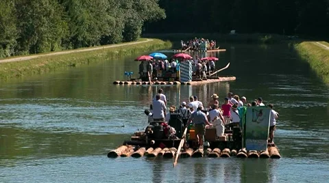 Float on isar river 03 Stock Footage 7762527