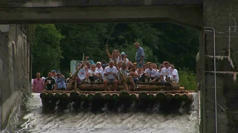 Float on isar river 05 Stock Footage 7761508