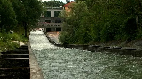 Float on isar river 07 Stock Footage 7763150