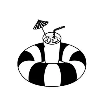 Float life guard and summer cocktail Stock Illustration