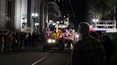 A Float in a Mardi Gras Parade in New Orleans 4110 Stock Footage 35841454