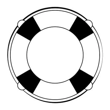 Float marine symbol isolated black and white Stock Illustration