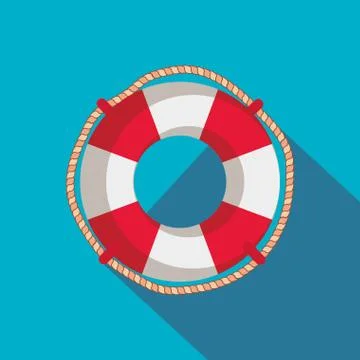 Float object with rope to swim in the water Stock Illustration