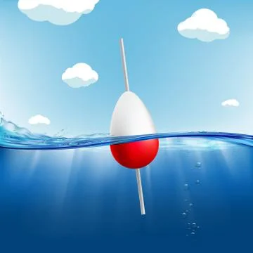 Float or buoy on a water surface with waves 스톡 일러스트