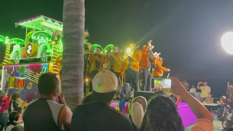 Float in a parade in Mazatlan, Mexico 스톡 동영상 332868064