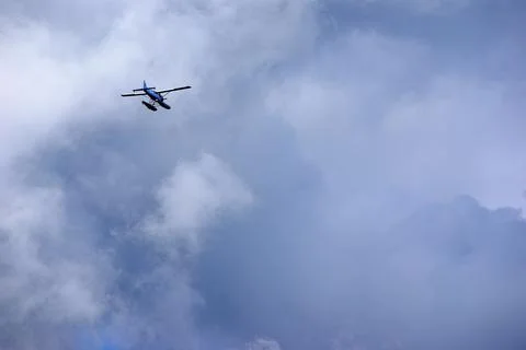 Float plane, bush pilot, coming in for landing Stock Photos