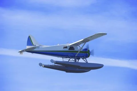 Float Plane In Flight Stock Photos