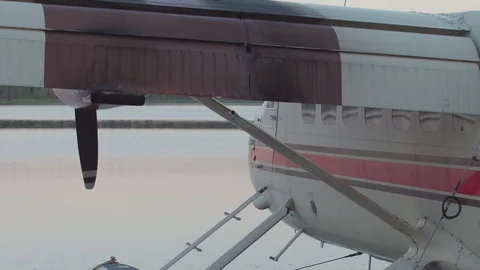 Float plane on a lake Stock Footage 88296316