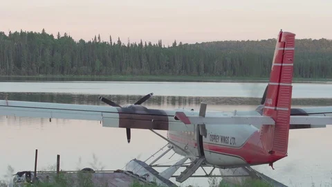Float plane on a lake Stock Footage 88296438