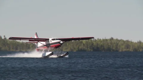 Float Plane Landing Stock Footage 68717348