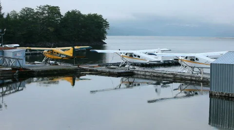 Float plane marina Prince Rupert P HD 0347 Video stock 828538