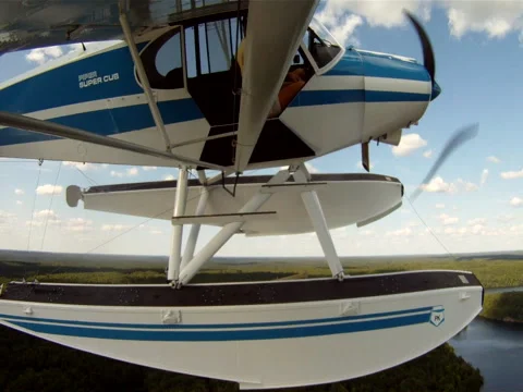 Float plane with mounted camera Stock Footage 50621442