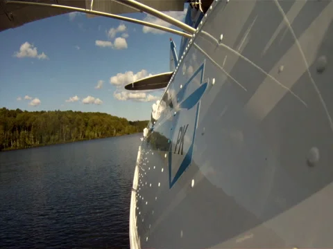 Float plane with mounted camera Stock Footage 50647327