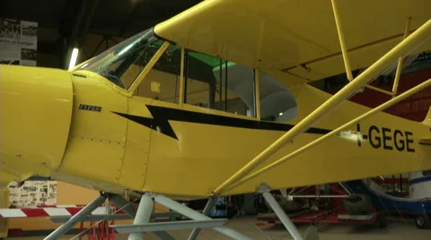 Float plane parked in hangar  Stock Footage 43316981