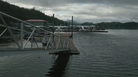 Float Plane prepping for take off in Thorne Bay Alaska Stock Footage 195019605