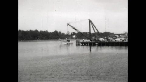 Float Plane Retrieval 1931 Stock Footage 203545068