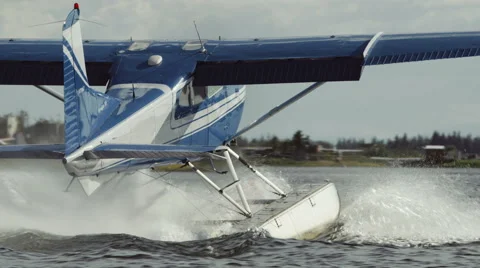 The Float Plane Takes Off Stock Footage