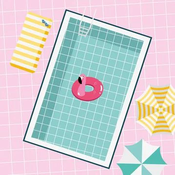 Float in pool Stock Illustration