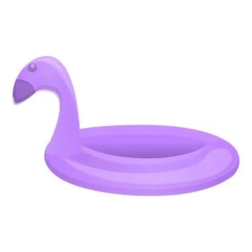Float pool ring bird icon, cartoon style Stock Illustration