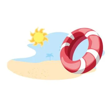 Float protection summer in the beach Stock Illustration
