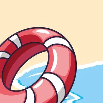 Float protection summer in the beach Stock Illustration