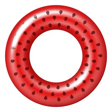 Float ring with watermelon pattern. Summer pool party symbol Stock Illustration