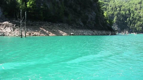 Float On The River In Canyon. Forest, Mountains, Rocks, Fishing, Nature. Video stock 56482721