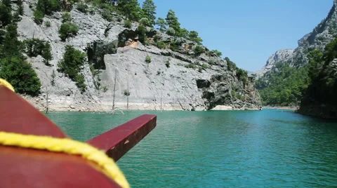 Float On The River In Canyon. Forest, Mountains, Rocks, Fishing, Nature. Stock Footage 56937299