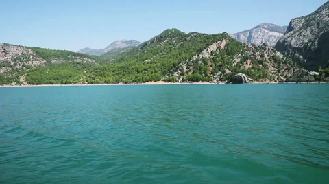 Float On The River In Canyon. Forest, Mountains, Rocks, Fishing, Nature. Stock Footage 56941025