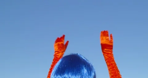 On the float - she is dancing and turning her hands - celebration concept Vídeos de archivo 103358955