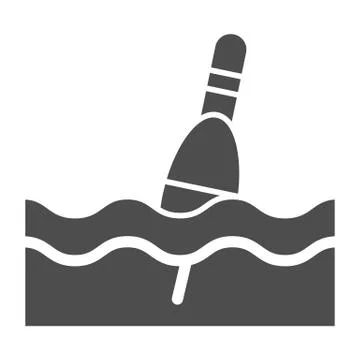 Float solid icon. Bobber vector illustration isolated on white. Angling glyph 스톡 일러스트