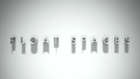 Float spaces 3D title animation white text on a white background Stock Footage 299419387