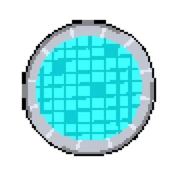 Float top view pool pixel art vector illustration Stock Illustration