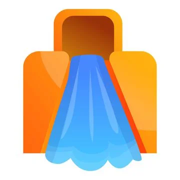 Float water slide icon, cartoon style Stock Illustration