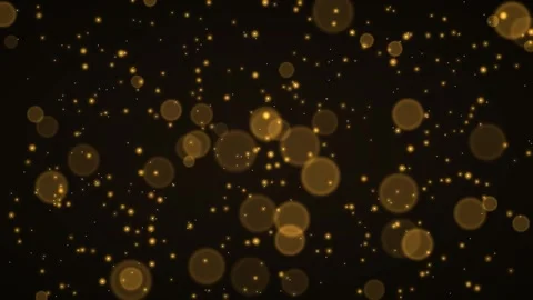 Floating 24K yellow gold bokeh discs and glistening stardust orbs on velvet.. 스톡 동영상 346188036